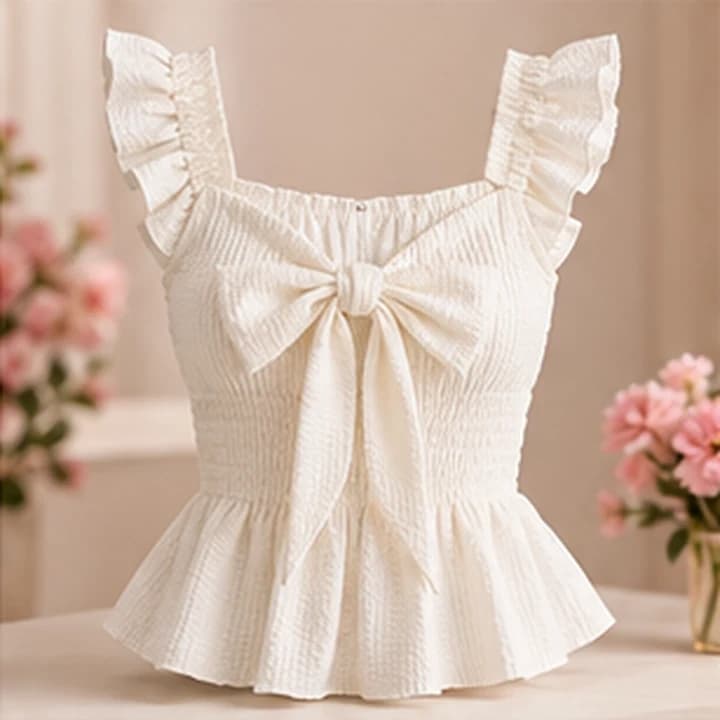 Blusa blanca con volantes