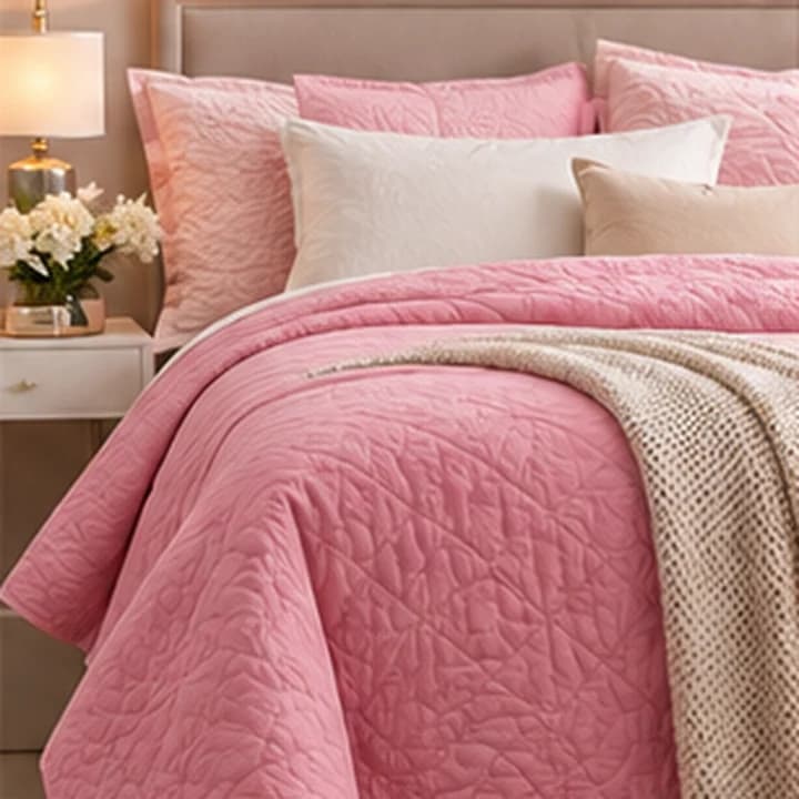 Juego de cama rosa