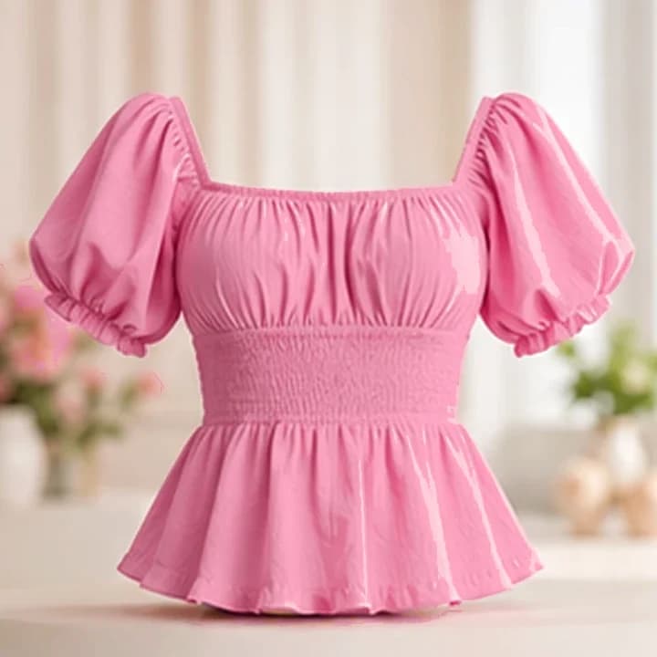 Blusa rosa manga globo · Rosa rubor