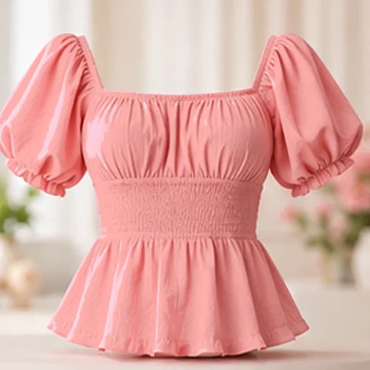 Blusa rosa manga globo · Coral