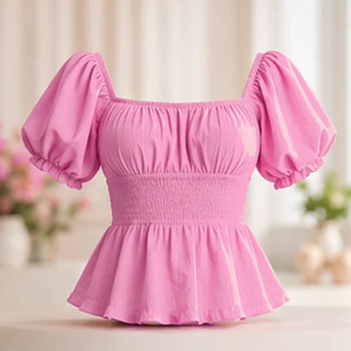 Blusa rosa manga globo · Fucsia