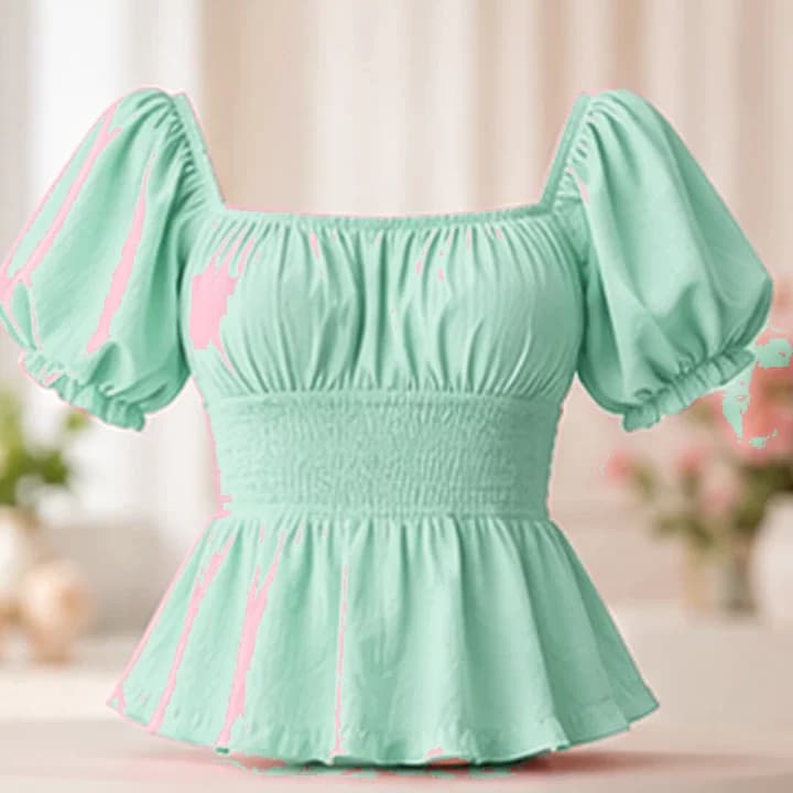 Blusa rosa manga globo · Menta