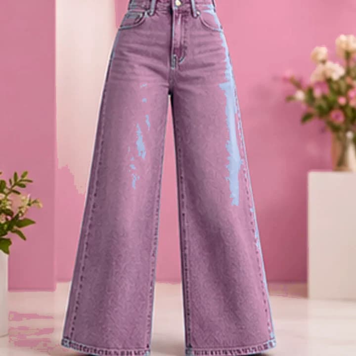 Jean Wide Leg azul · Rosa rubor
