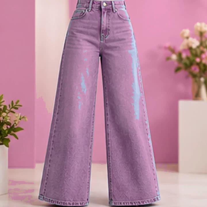 Jean Wide Leg azul · Fucsia