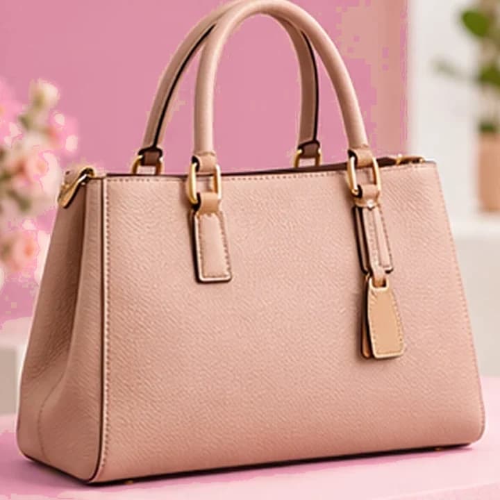 Cartera beige elegante · Rosa rubor