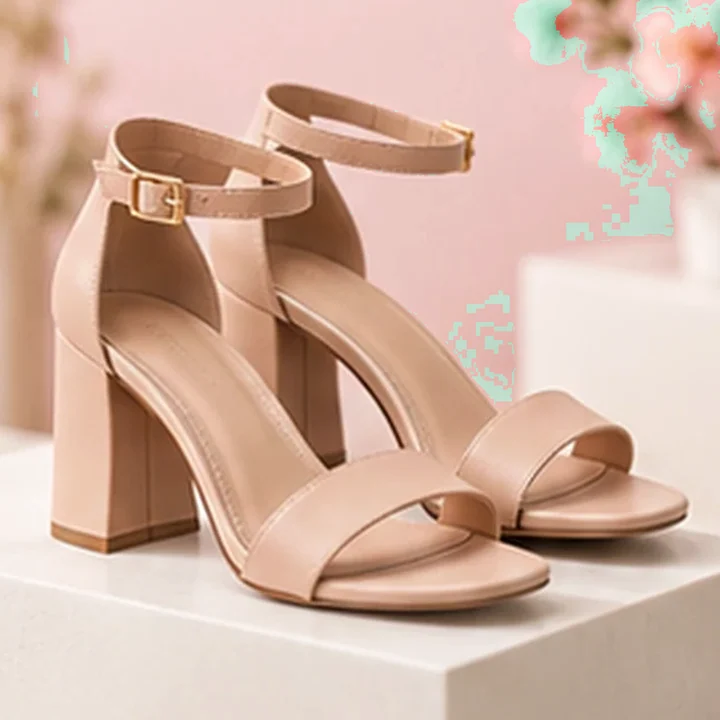Sandalias de tacón beige · Menta