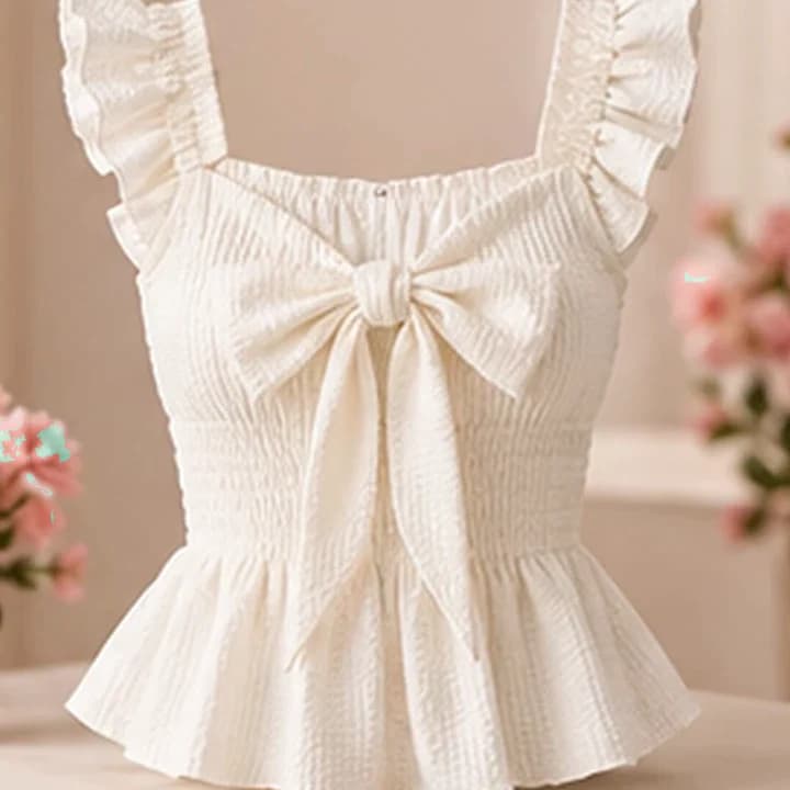 Blusa blanca con volantes · Menta