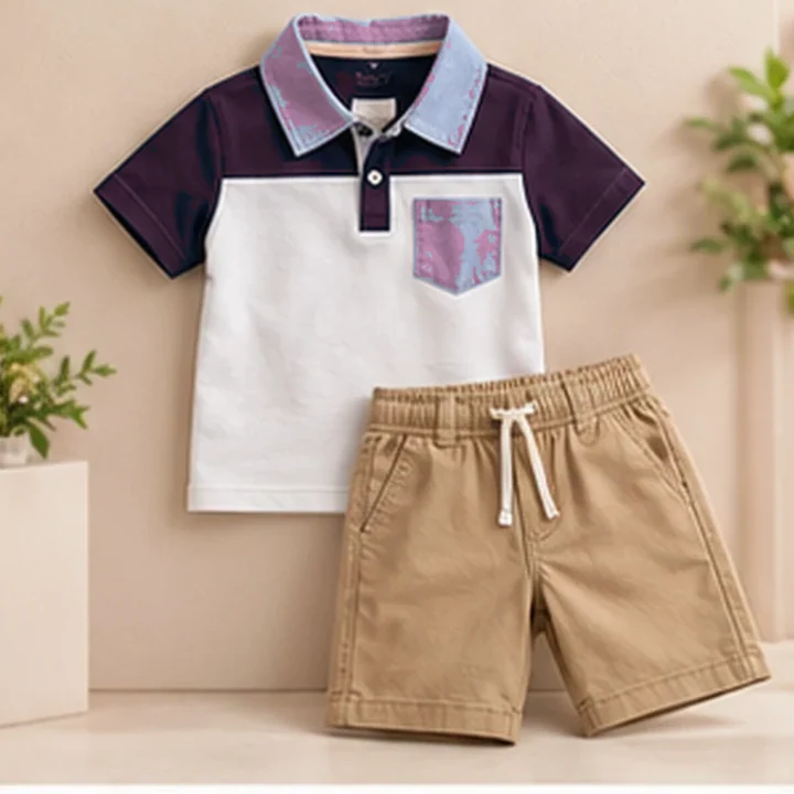 Conjunto niño polo · Fucsia