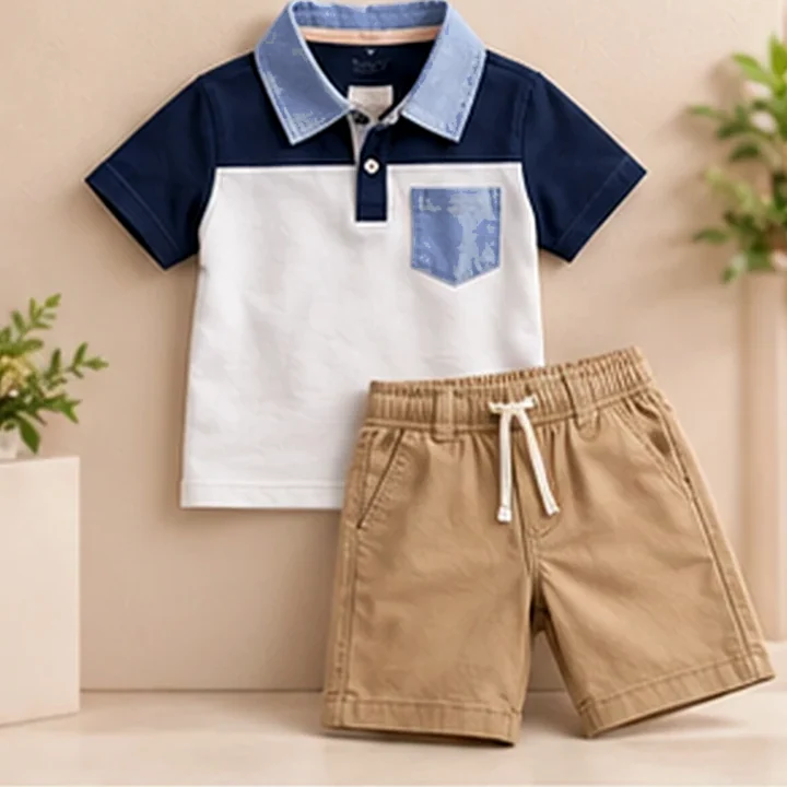 Conjunto niño polo · Azul profundo