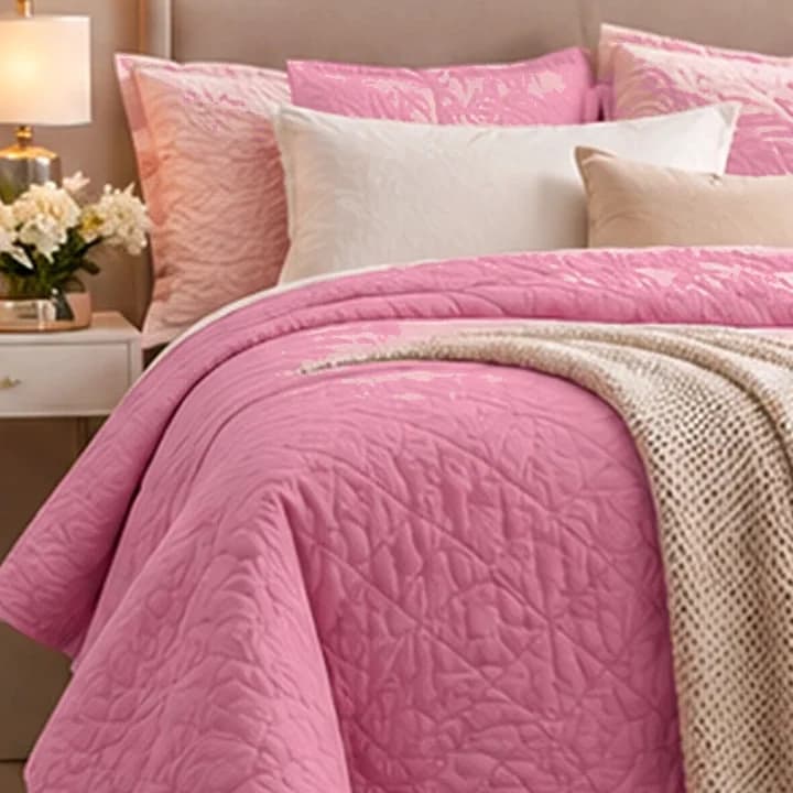Juego de cama rosa · Rosa rubor