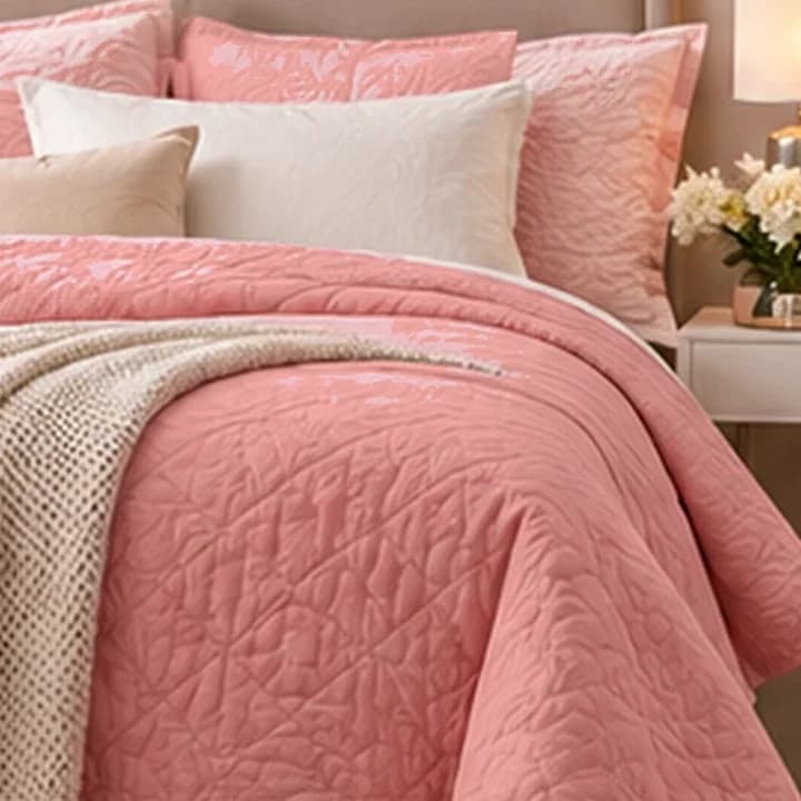 Juego de cama rosa · Coral