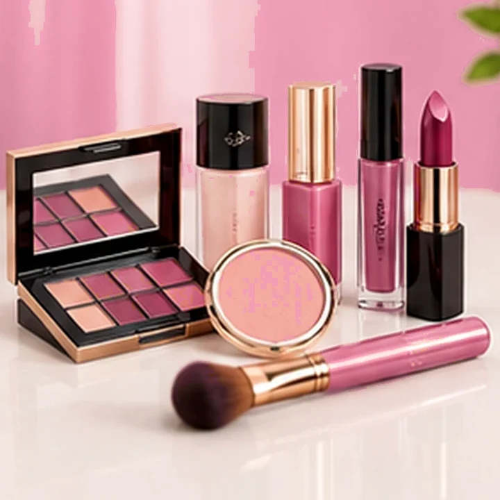 Kit de maquillaje rosa · Rosa rubor