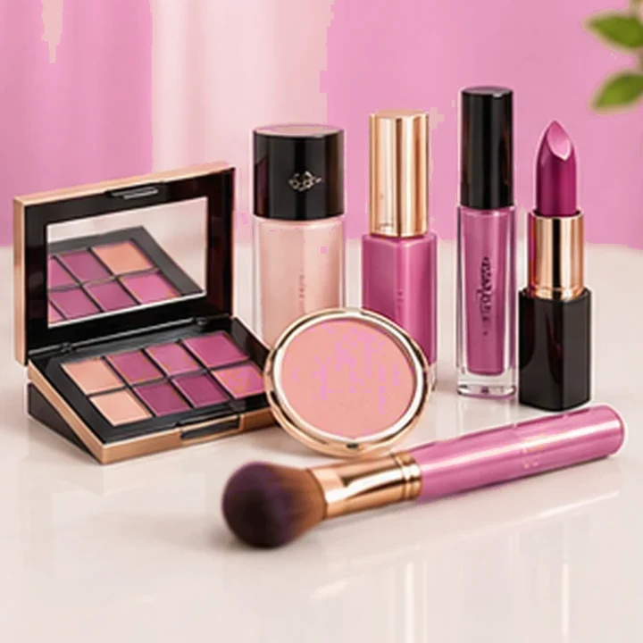 Kit de maquillaje rosa · Fucsia