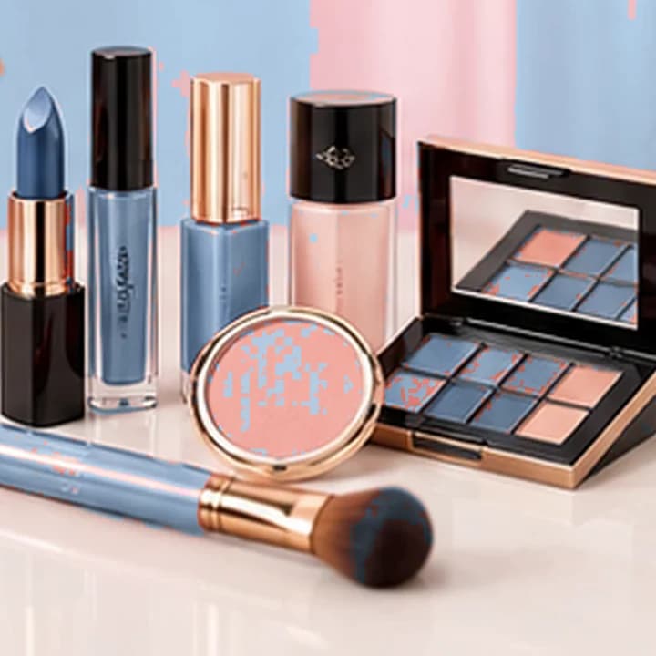 Kit de maquillaje rosa · Celeste