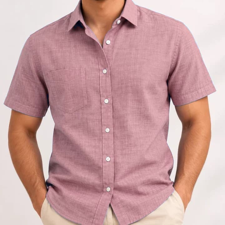 Camisa casual hombre azul · Coral