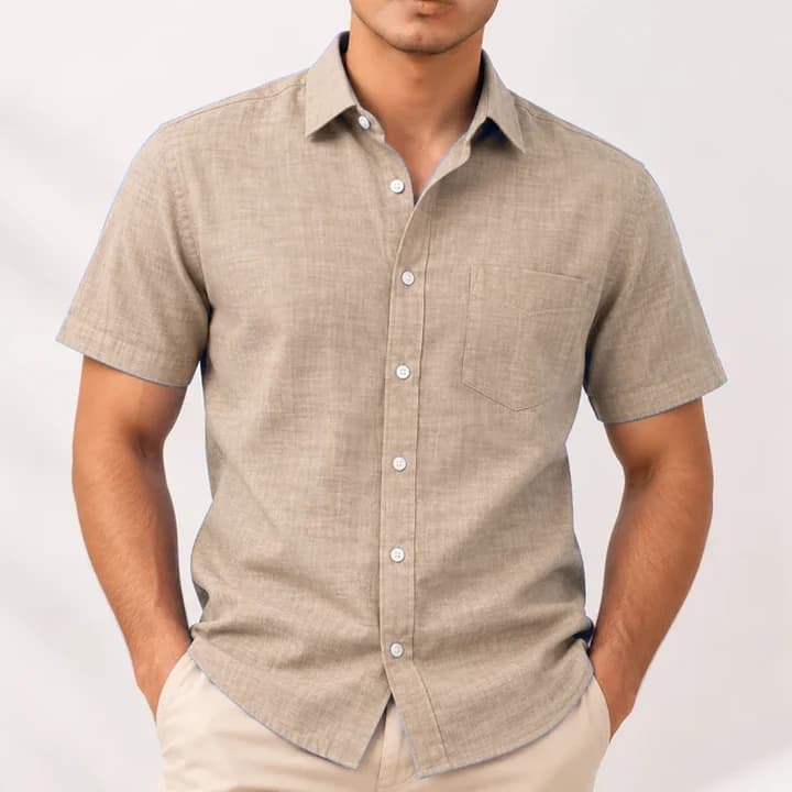 Camisa casual hombre azul · Champán